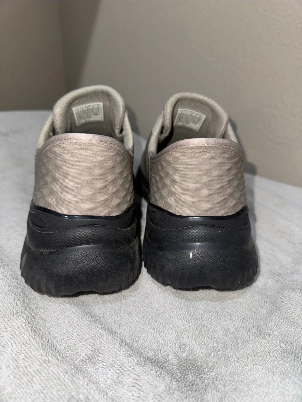 Skechers Men's Taupe Mesh Sneakers with Black Sole